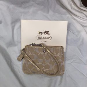 Coach Gold Signature C Wristlet